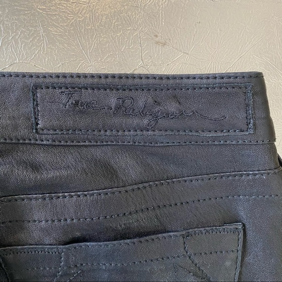 True Religion Vintage Real Leather Jeans Sz 25 - Picture 9 of 16